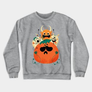 Halloween pumpkin and monsters Crewneck Sweatshirt